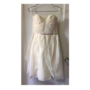 Sarah Seven Wedding Dress in white silk with raw edges
